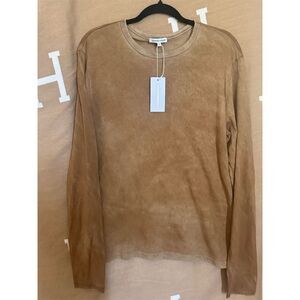 NWT. Cotton Citizen Men's Long Sleeve Crew Neck T-Shirt Brown Size M.